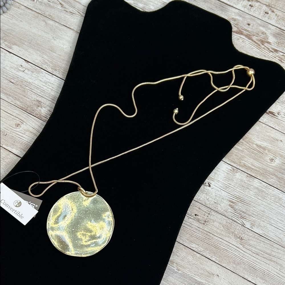 Chicos Convertible Gold Pendant Necklace